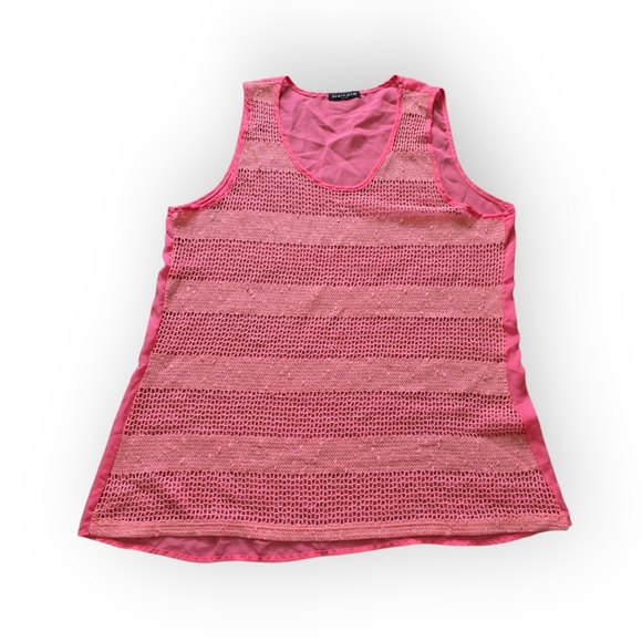 Bundle Of 2 Cantata Crochet Tanks, Pink And Turquoise - Picture 5 of 8